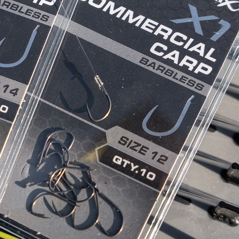 Matrix X1 Commercial Carp Barbless Spade End Hooks